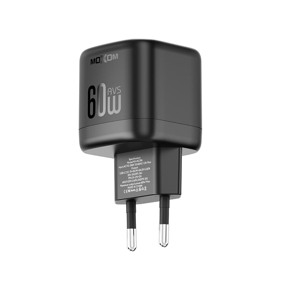 Kucni punjac Moxom MX-HC314 40W PD 65W AVS Type-C na Type-C crni